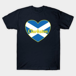 Clarkston Scotland UK Scotland Flag Heart T-Shirt